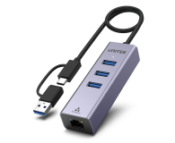 Hub USB UNITEK Hub USB-C - 3x USB-C, Ethernet
